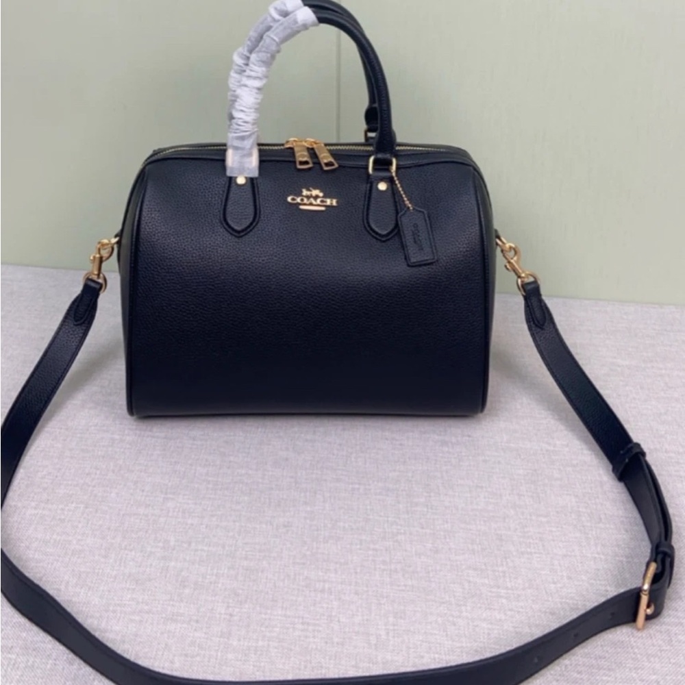 Coach Black Satchel with Gold Hardware